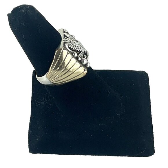 Running Bear Sterling Silver Gold Tone Eagle Ring - Size 9.5 - Picture 3 of 4
